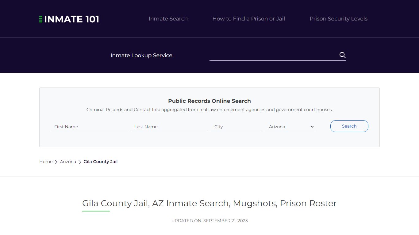 Gila County Jail, AZ Inmate Search, Mugshots, Prison Roster